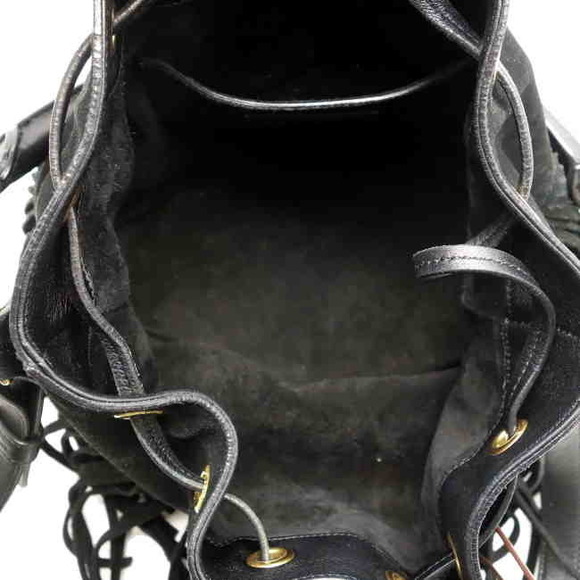 Yves Saint Laurent Paris Drawstring Shoulder Bag Fringe Suede - Picture 2 of 7